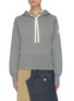 Main View - Click To Enlarge - MONCLER - Back Logo Cut-out Cotton Fleece Hoodie