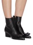 Figure View - Click To Enlarge - SALVATORE FERRAGAMO - 'Vince' Bow Point Toe Leather Ankle Boots