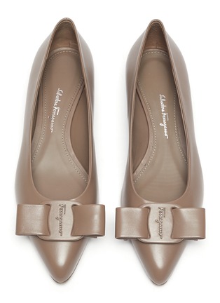 Detail View - Click To Enlarge - SALVATORE FERRAGAMO - Viva' Leather Skimmer Flats