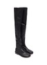 Detail View - Click To Enlarge - PROENZA SCHOULER - Flatform Stretch Faux Leather Thigh-High Boots