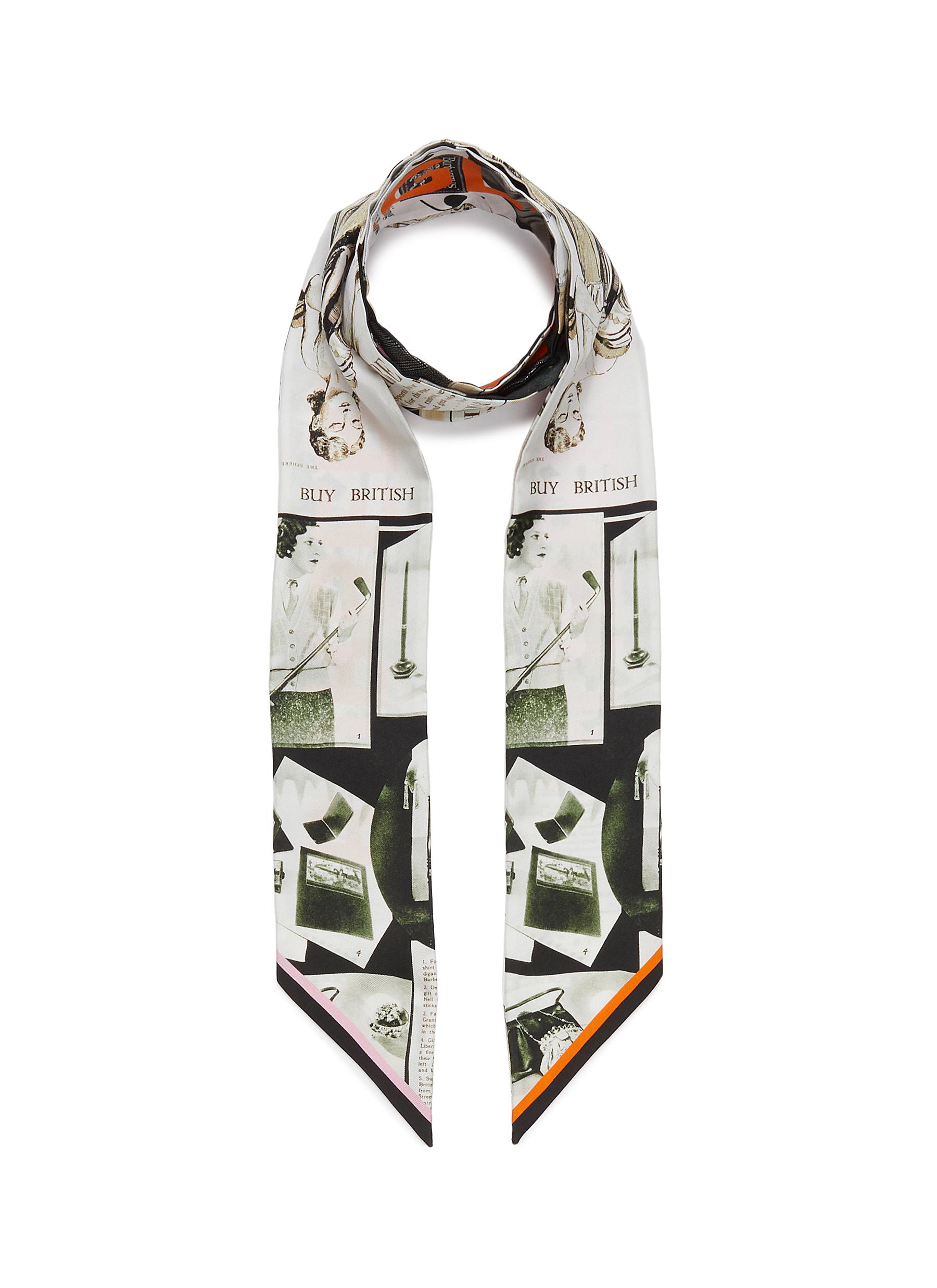 burberry skinny silk scarf