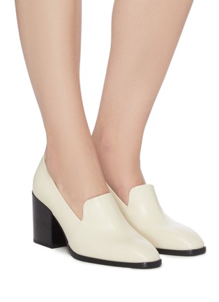 Figure View - Click To Enlarge - AEYDE - 'Allyson' Square Toe Block Heel Leather Pumps