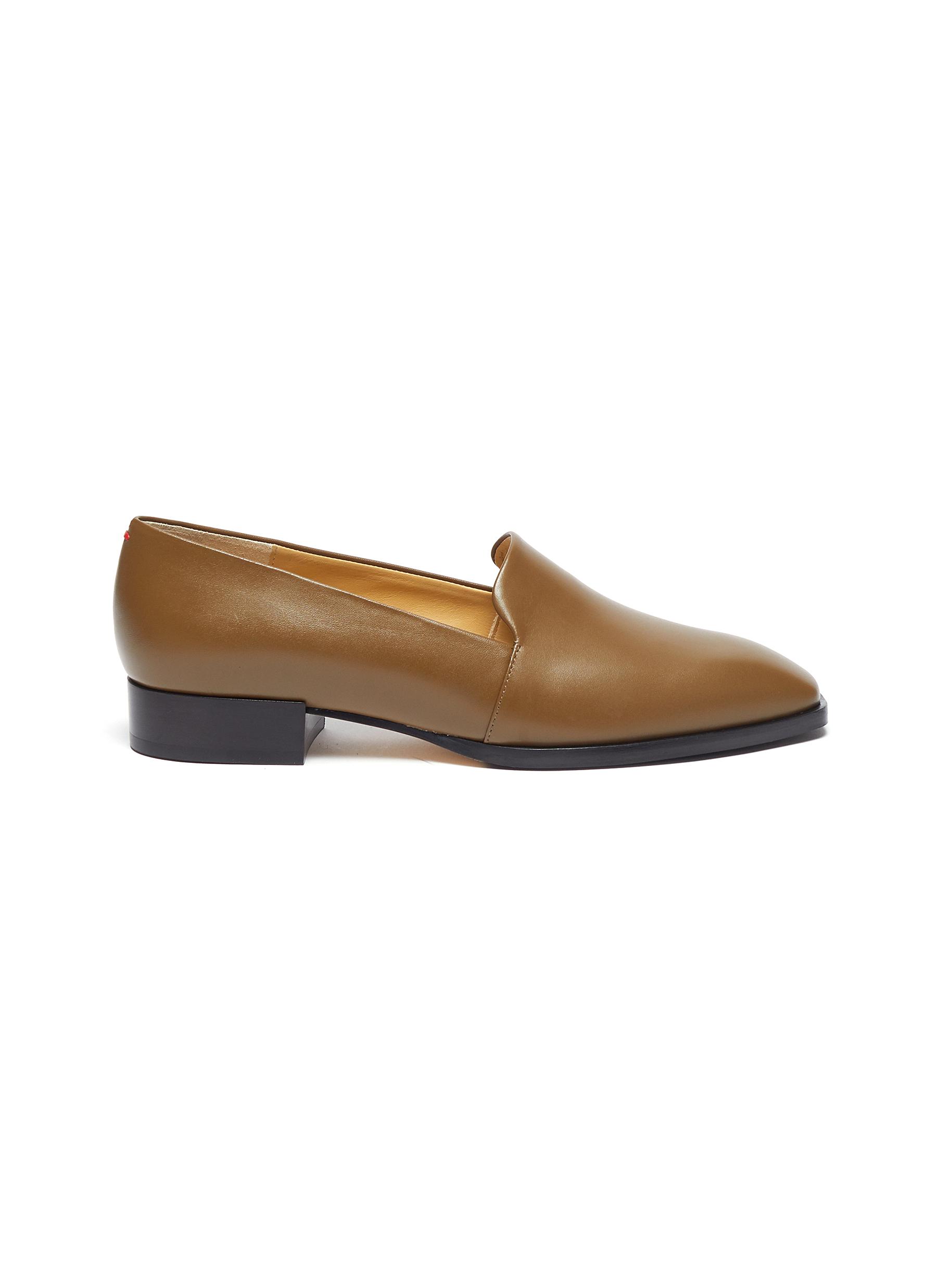 Aeyde 'amber' Block Heel Leather Loafers In Brown