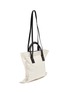 Detail View - Click To Enlarge - JACQUEMUS - Le Coussin' leather strap puff cotton tote