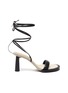 Back View - Click To Enlarge - JACQUEMUS - Les Carre Rond' strappy leather linen sandals