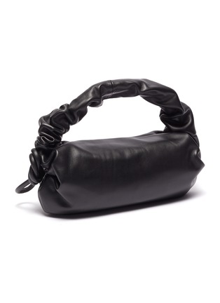 Detail View - Click To Enlarge - DANSE LENTE - 'Lola Bis' Side Knot Detail Ruched Leather Shoulder Bag