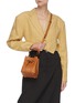 Front View - Click To Enlarge - STRATHBERRY - Lana Osette' Top Handle Drawstring Leather Bucket Bag