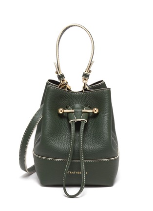 Main View - Click To Enlarge - STRATHBERRY - Lana Osette' Top Handle Drawstring Leather Bucket Bag
