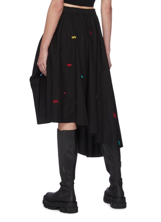Back View - Click To Enlarge - ANGEL CHEN - Lizard Embroidery Asymmetric Hem Midi Skirt