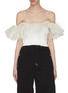 Main View - Click To Enlarge - ANGEL CHEN - Double Layer Pleated Ruffle Off-shoulder Top