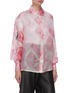 Front View - Click To Enlarge - ANGEL CHEN - x Jiajia Wang Abstract Print Sheer Shirt