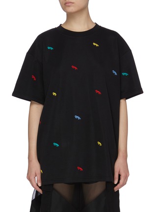 Main View - Click To Enlarge - ANGEL CHEN - Embroidered All-over Lizard Motif T-shirt