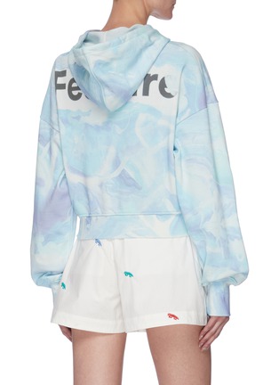 Back View - Click To Enlarge - ANGEL CHEN - Big Boss' Graphic Print Crop Hoodie