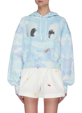 Main View - Click To Enlarge - ANGEL CHEN - Big Boss' Graphic Print Crop Hoodie