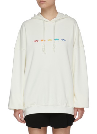 Main View - Click To Enlarge - ANGEL CHEN - Embroidered Lizard Motif Hoodie