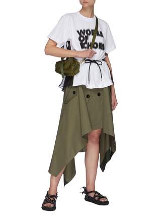 Figure View - Click To Enlarge - SACAI - Belt Detail Asymmetric Hem Flap Pocket Skirt