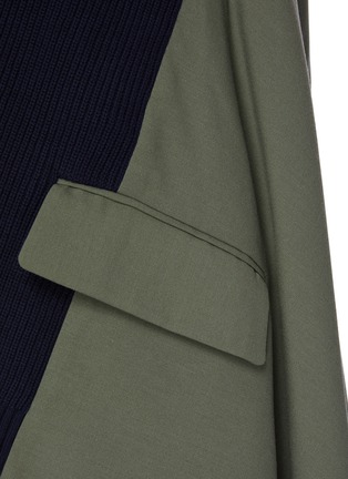  - SACAI - V-neck Sweater Front Blazer Back Panel Hybrid Top
