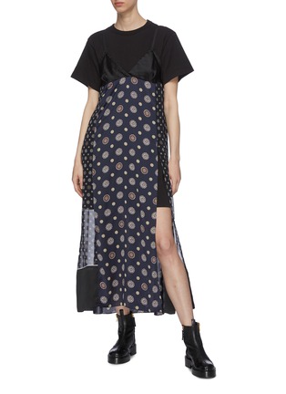 Figure View - Click To Enlarge - SACAI - Komon Print Side Slit Maxi Dress