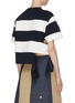 Back View - Click To Enlarge - SACAI - Cut-out Detail Block Stripe Cotton T-shirt