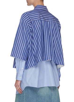 Back View - Click To Enlarge - SACAI - Double Layer Stripe Cotton Poplin Shirt
