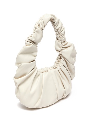 Detail View - Click To Enlarge - NANUSHKA - 'Anja' ruched vegan leather circular handle bag