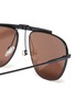 Detail View - Click To Enlarge - BURBERRY - Vintage check print bar aviator sunglasses