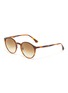 Main View - Click To Enlarge - RAY-BAN - Tortoiseshell Effect Round Acetate Frame Thin Temple Sunglasses