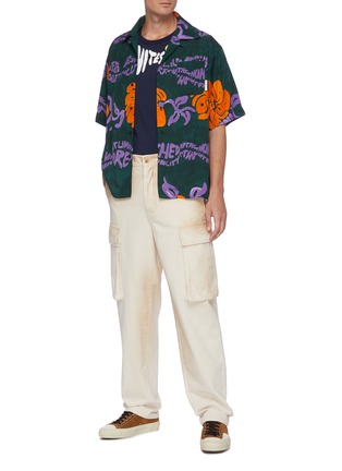 Figure View - Click To Enlarge - MARNI - All-over Abstract Slogan Floral Print Button-down Shirt
