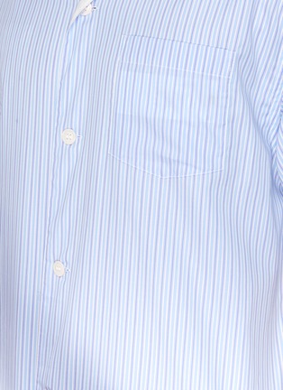  - MARNI - Contrast Collar Stripe Cotton Short Sleeve Shirt