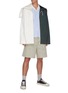 Figure View - Click To Enlarge - MARNI - Contrast Collar Stripe Cotton Short Sleeve Shirt