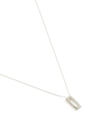 Detail View - Click To Enlarge - LE GRAMME - 1.5g Rectangle Brushed Silver Pendant Necklace