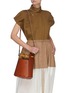 Front View - Click To Enlarge - LOEWE - Bamboo Top Handle Leather Bucket Bag
