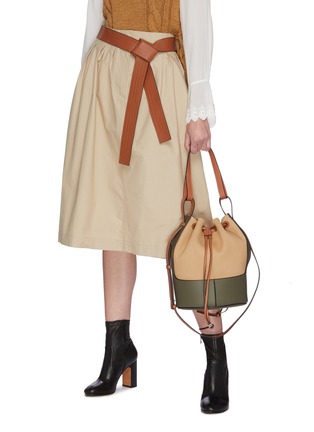 Front View - Click To Enlarge - LOEWE - 'Balloon' Small Canvas Leather Shoulder Bag