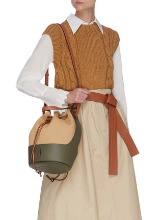 Figure View - Click To Enlarge - LOEWE - 'Balloon' Small Canvas Leather Shoulder Bag