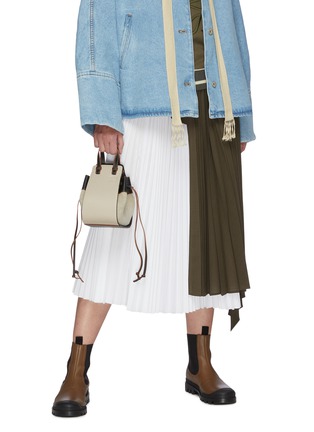 Front View - Click To Enlarge - LOEWE - 'Hammock' panelled canvas leather mini bag