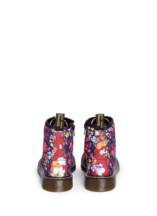 Back View - Click To Enlarge - DR. MARTENS - 'Delaney' floral print canvas kids boots
