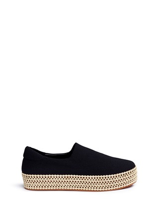 Main View - Click To Enlarge - OPENING CEREMONY - 'Cici Wrap' braided flatform twill skate slip-ons