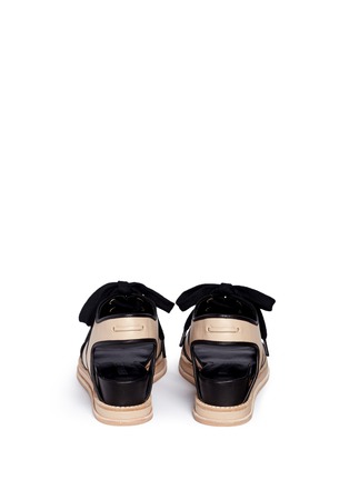 Back View - Click To Enlarge - OPENING CEREMONY - 'Idha' lace-up cutout leather wedge sandals