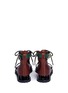 Back View - Click To Enlarge - SACAI - Lace-up cowhide and patent leather wedge sandals