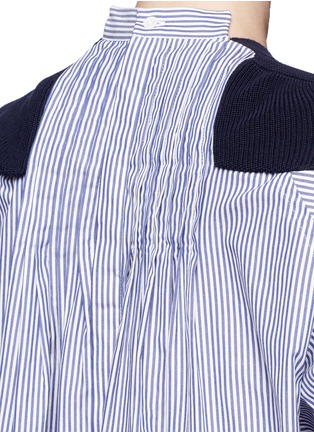 Detail View - Click To Enlarge - SACAI - Stripe pleated back cotton sweater