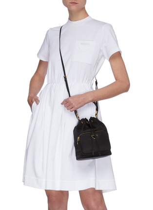 Front View - Click To Enlarge - PRADA - Duet' nylon shoulder bag