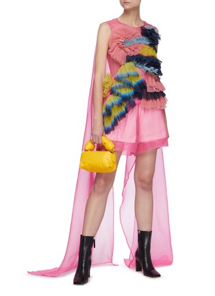 Figure View - Click To Enlarge - DRIES VAN NOTEN - Silk overlay elasticated shorts