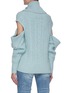 Back View - Click To Enlarge - HELLESSY - Cut Out Sleeve Cowl Neck Cable Knit Cashmere Sweater