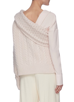 Back View - Click To Enlarge - HELLESSY - Jos' Detachable Sleeve Cable Knit Sweater