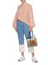 Figure View - Click To Enlarge - LOEWE - Balloon Sleeves Anagram Cable Knit Mohair Sweater