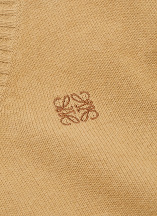  - LOEWE - Anagram Embroidered V-neck Wool Knit Sweater