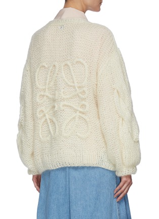 Back View - Click To Enlarge - LOEWE - Anagram knitted mohair cardigan