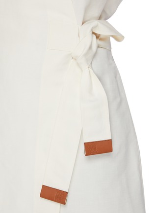  - LOEWE - Linen-silk blend elongated wrap shirt