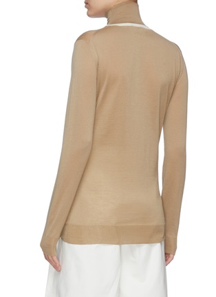 Back View - Click To Enlarge - LOEWE - Anagram Embroidered Turtleneck Cashmere Sweater