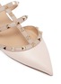 Detail View - Click To Enlarge - VALENTINO GARAVANI - Valentino Garavani Rock Stud Leather Cage Flat Mules